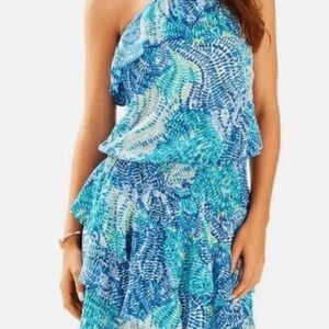 NWT Lilly Pulitzer L Blue and White Peighton Dress Blue Current